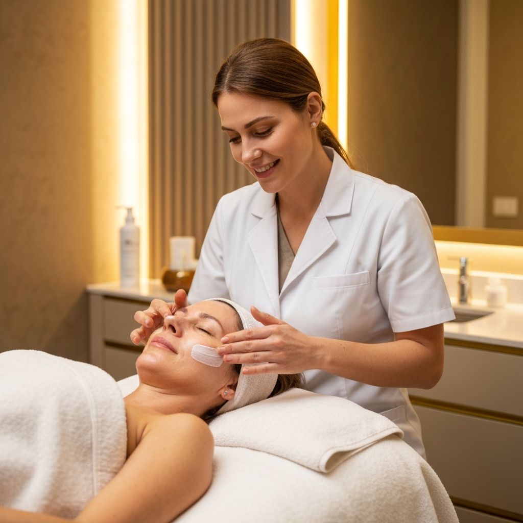 Professional Korean facial treatment session