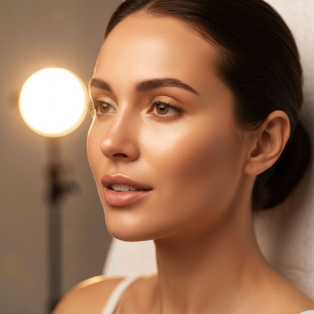 Radiant glowing skin after facial treatment