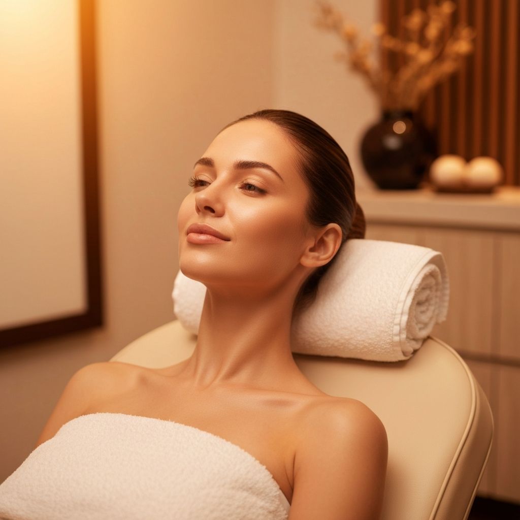 Woman relaxing during spa treatment